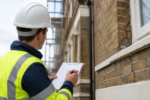 image of surveyor completing a schedule of condition Sheffield