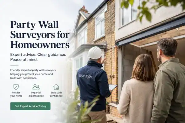 Image of couple with Party wall survey from Survey One Sheffield
